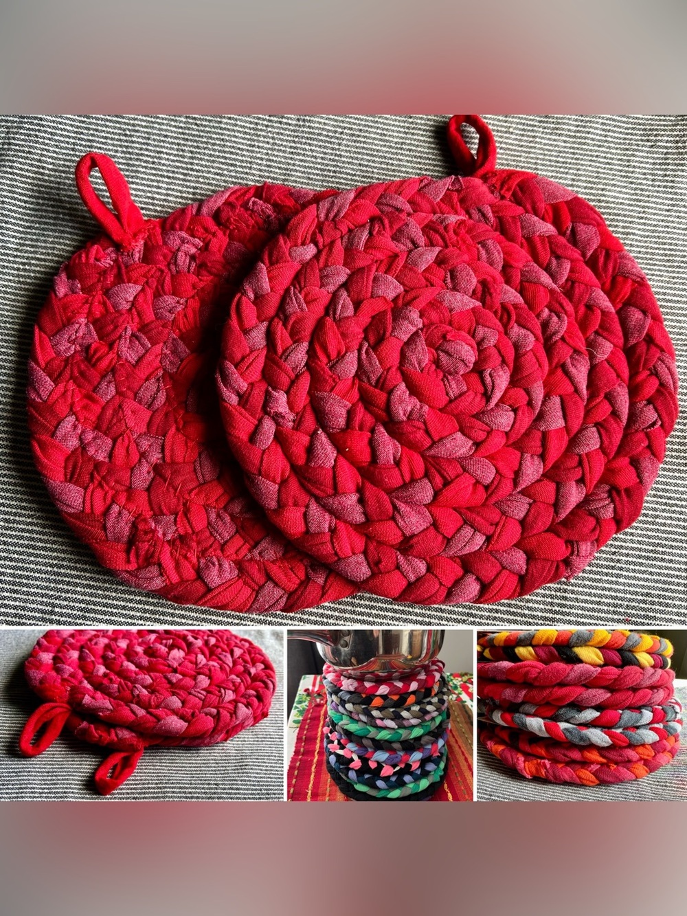 Braided Trivet Potholder Set of 2